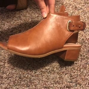 Topshop leather peep toe booties Sandals